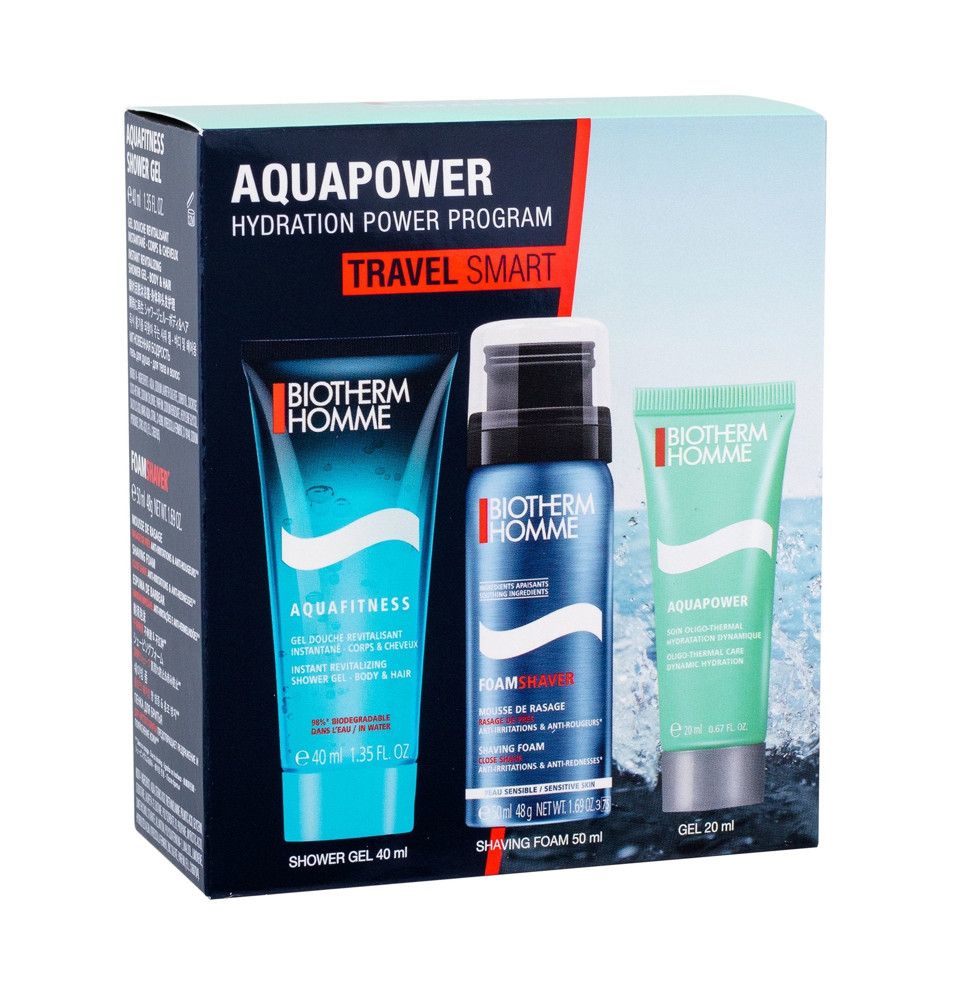 Homme Aquapower Day Tripper: Hower Gel 40 ml, Rasierschaum 50 ml, Aquapower Feuchtigkeitscreme 20 ml *D1