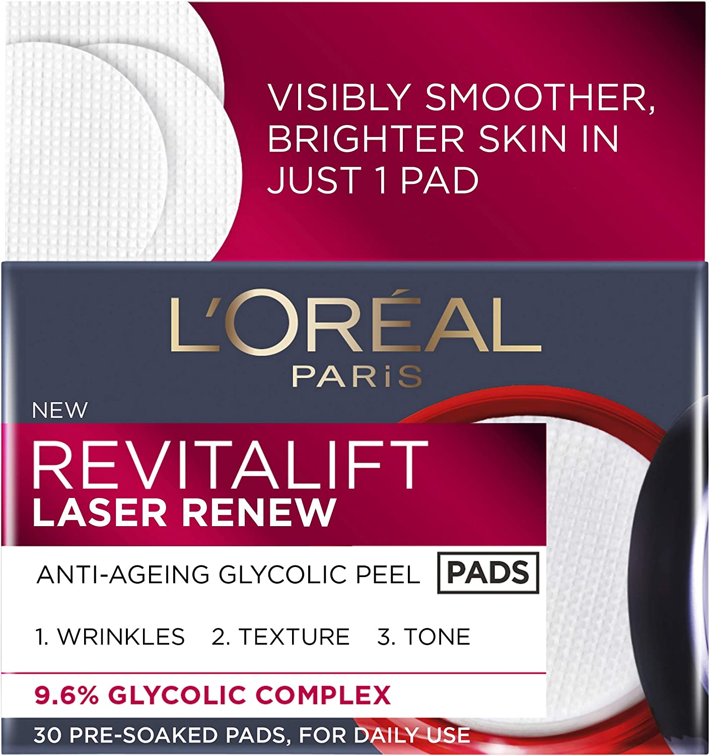 Revitalift Laser X 3 30 Pads Anti-Aging Glykol-Peeling 